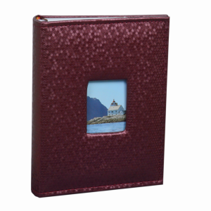 Фотоалбум 200 бр. 10х15 бордо кожен релефен